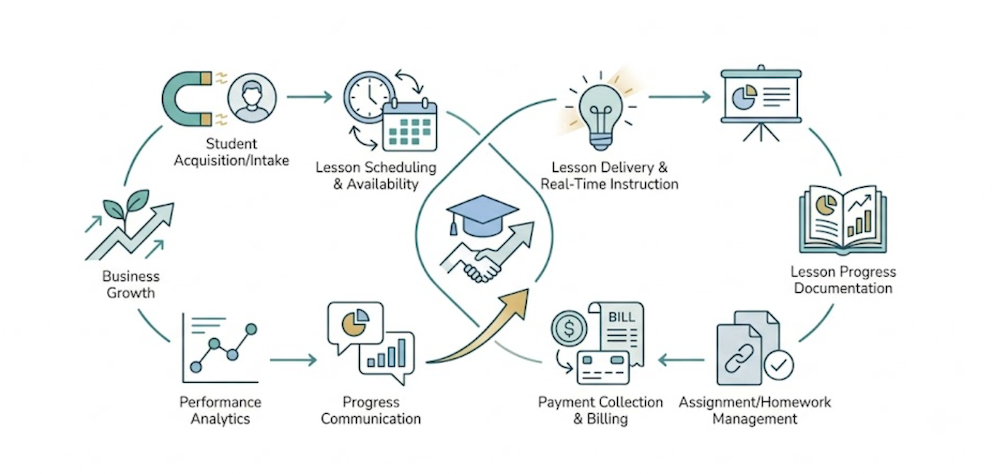 Online tutoring platform illustration