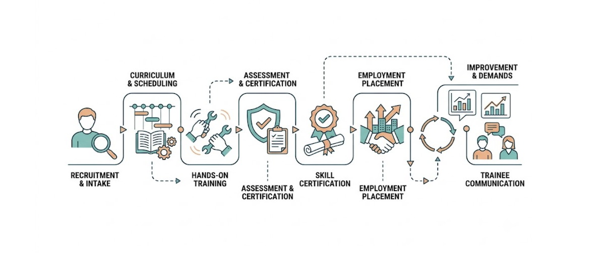 Skill training institute illustration