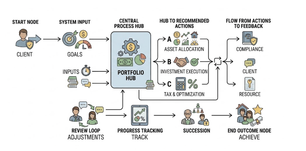 Wealth management platform illustration