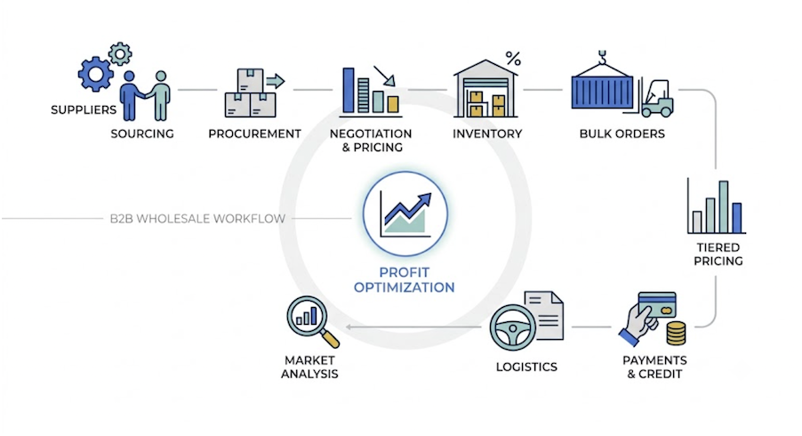 Wholesale trading platform illustration