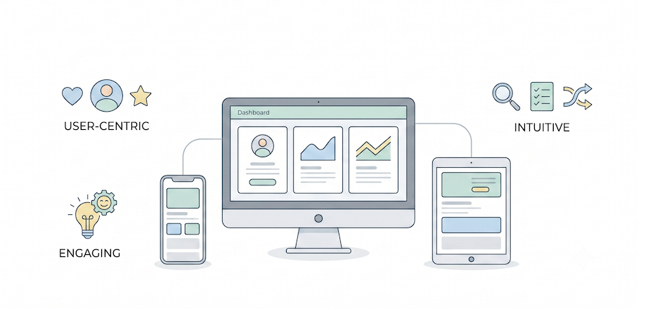 Digital Experience user interface illustration